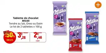 Coccinelle Supermarché Milka - tablette de chocolat offre