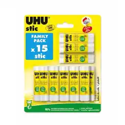 Carrefour UHU Lot de 15 bâtons de colle blanche offre