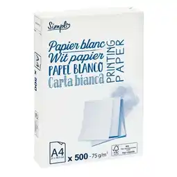 Carrefour SIMPL Ramette 500 feuilles blanches offre