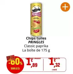Coccinelle Supermarché Pringles - chips tuiles classic paprika offre