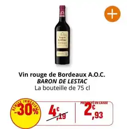 Coccinelle Express Baron de lestac - vin rouge de bordeaux a.o.c offre