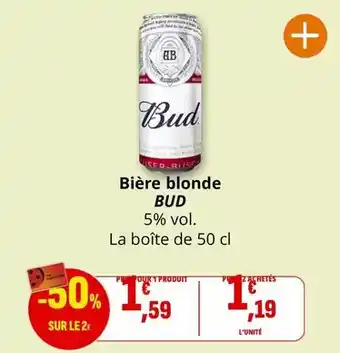 Coccinelle Supermarché Bud - bière blonde offre