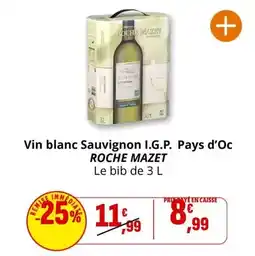 Coccinelle Supermarché Roche mazet - vin blanc sauvignon i.g.p. pays d'oc offre