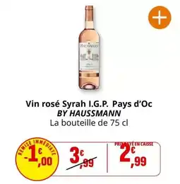 Coccinelle Supermarché Haussmann - vin rosé syrah i.g.p. pays d'oc offre