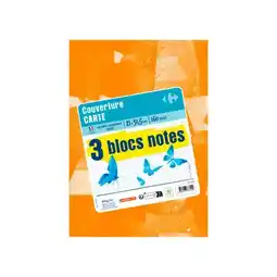 Carrefour CARREFOUR Lot de 3 blocs-notes offre