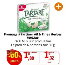 Coccinelle Express Tartare - fromage à tartiner ail & fines herbes offre
