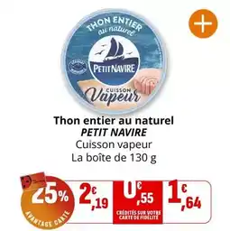 Coccinelle Express Petit navire - thon entier au naturel offre