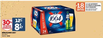 Auchan Supermarché Bière Blonde 1664 offre