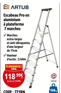 Screwfix ARTUB Escabeau Pro offre