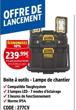 Screwfix Dewalt Boite à outils - Lampe de chantier offre