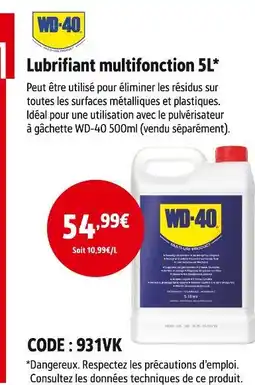 Screwfix WD-40 Lubrifiant multifonction 5L offre