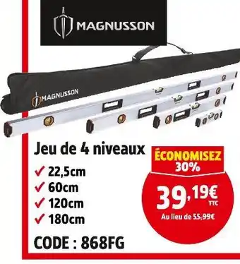 Screwfix MAGNUSSON Jeu de 4 niveaux offre