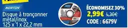 Screwfix Norton Disque à tronçonner métal/inox offre