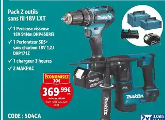 Screwfix Makita Pack 2 outils sans fil 18V LXT offre