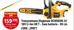 Screwfix DEWALT Tronçonneuse élagueuse DCM565N-XJ 18V Li-Ion XR T - Sans batterie - 30 cm offre