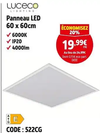 Screwfix LUCECO Panneau LED 60 x 60cm offre