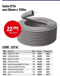 Screwfix Gaîne ICTA nue 20mm x 100m offre