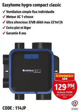 Screwfix Aldes Easyhome hygro compact classic offre