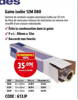 Screwfix Aldes Gaine isolée 6M D160 offre