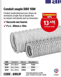 Screwfix Conduit souple D80 10M offre