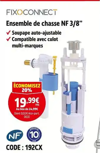 Screwfix FIXOCONNECT Ensemble de chasse NF 3/8” offre