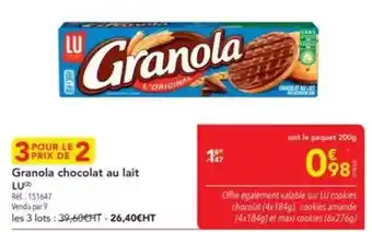 METRO Lu - granola chocolat au lait offre