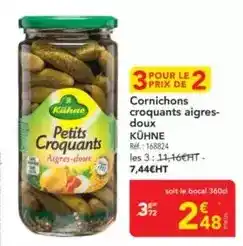 METRO Kühne - cornichons croquants aigres- doux offre