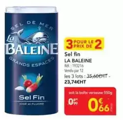 METRO La baleine - sel fin offre