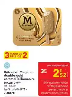 METRO Magnum - bâtonnet double gold caramel billionaire offre