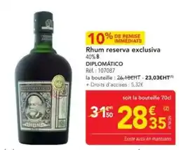 METRO Diplomatico - rhum reserva exclusiva offre