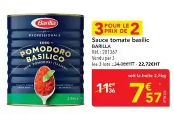 METRO Barilla - sauce tomate basilic offre