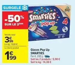 Carrefour Glaces pop up offre