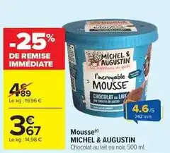 Carrefour Michel et augustin - mousse offre