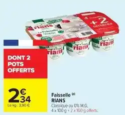 Carrefour Rians - faisselle offre
