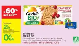 Carrefour Gerblé - biscuits bio bio offre