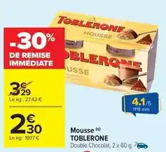 Carrefour Toblerone - mousse offre