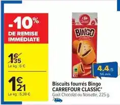 Carrefour Carrefour - biscuits fourrés bingo offre
