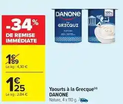 Carrefour Danone - yaourts à la grecque offre