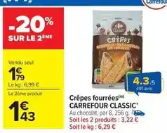 Carrefour Carrefour - crêpes fourrées classic' offre