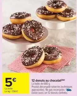 Carrefour Donuts - 12 au chocolat offre