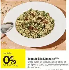 Carrefour Taboulé à la libanaise offre
