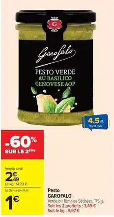 Carrefour Garofalo - pesto offre