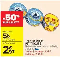 Carrefour Petit navire - thon lot de 3 offre
