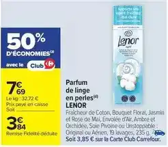 Carrefour Lenor - parfum de linge en perles offre