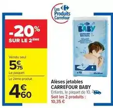 Carrefour Carrefour - alèses jetables offre