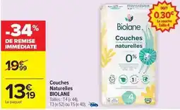 Carrefour Biolane - couches naturelles offre
