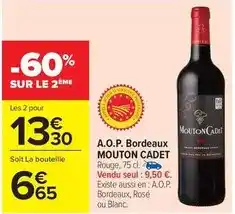 Carrefour Mouton cadet - a.o.p. bordeaux offre