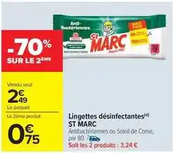 Carrefour St marc - lingettes désinfectantes offre