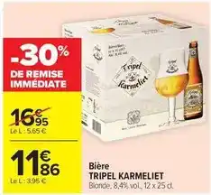 Carrefour Tripel karmeliet - bière offre