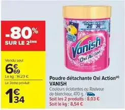 Carrefour Vanish - poudre détachante oxi action offre